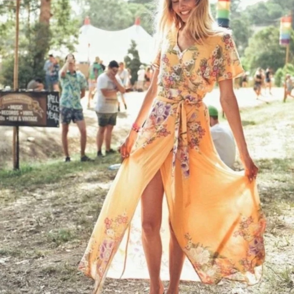 Spell blue skies wrap dress